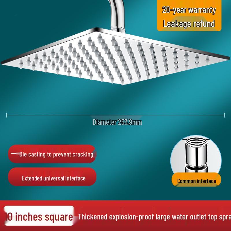 304 Stainless Steel Pressure-Boosting Rain Shower Head for Home Bathrooms