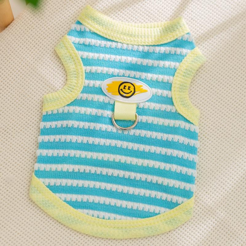 Dog Cat Spring Summer Cute Little Fly Sleeves Striped Dress Pet Puppy Clothes Thin Bichon Yorkshire