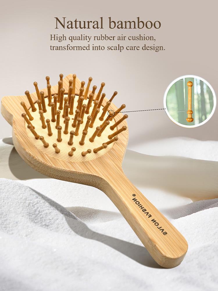 Cute Cat Wooden Comb Bamboo Massage Hair Combs Natural Anti-static Hair Brushes Hair Care Massage Comb Hairdressing Styling Tool
