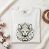Sphynx Cat Shirt Cottagecore Mystical Gift Women Tattoo Tee Hairless Cat T-Shirt Homebody Fan Tattooed Tshirt Spiritual Graphic Boho Lotus