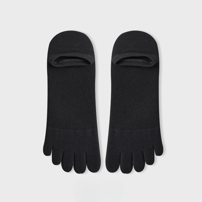 

Five-finger Men s Pure Color Pure Cotton Antibacterial Summer Thin Style Mesh-free Odor-resistant Sweat-absorbing Toe-separated Short Socks 1 pair
