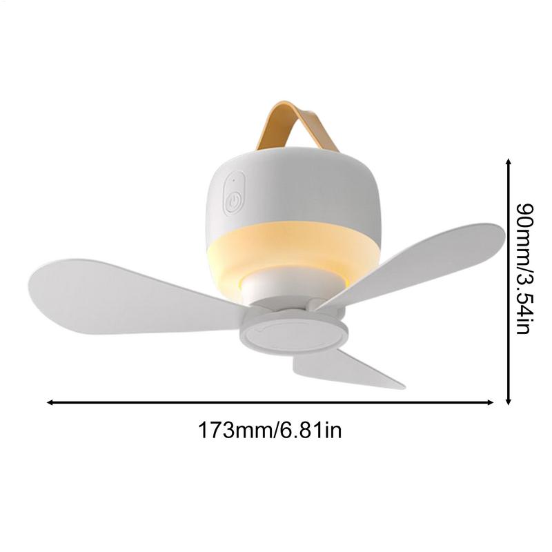 Rechargeable Ceiling Fan Quiet Cooling Accessories for Outdoors Silent USB Powered Ceiling Fan with Remote Control Timing 3