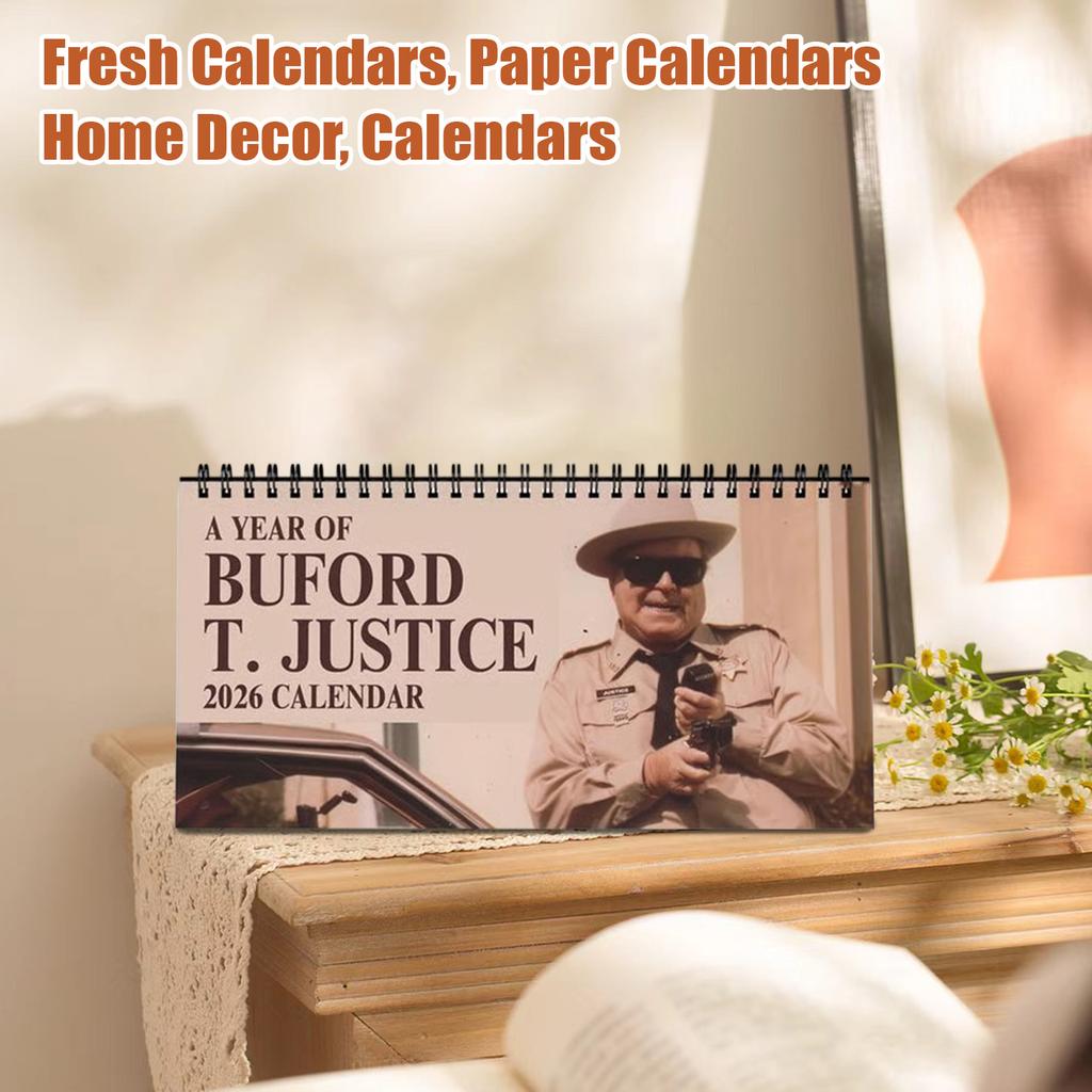 Sheriff Buford Inspired Calendar 2026 - Smokeyy And The Badiit Theme - Unique Christmas & Holiday Gift Idea