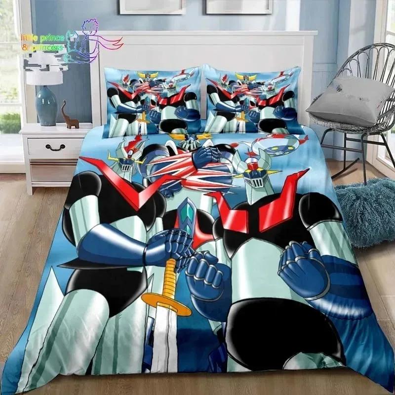 Robot Grendizer Bedding Set Single Twin Full Queen King Size Bed Set Adult Boys Bedroom Anime Bedding Gift