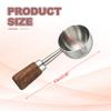 uxcell Coffee Measuring Spoon, 1.45" x 0.7" 15ml Stainless Steel Coffee Scoop with Wooden Handle for Ground Coffee or Tea, Silver
