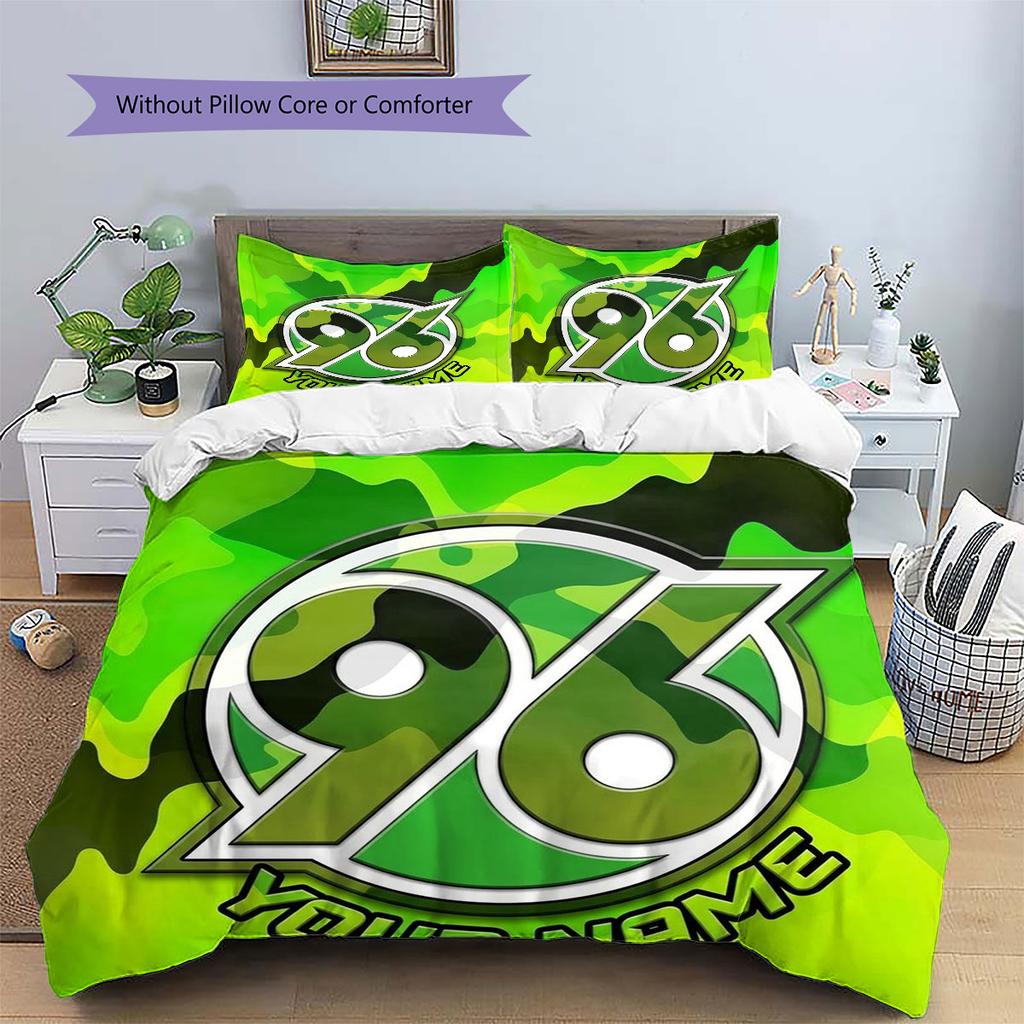 Hannover 96 Custom Name Pattern Bedding,Quilt Set Quilt Cover Pillowcase Home Birthday Gift(1 * duvet cover + 2 * pillowcase, without core)