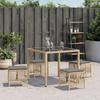 VidaXL Lot de 4 Tabourets de Jardin avec Coussins, Chaises de Patio, Sièges de Terrasse, Meubles d'Extérieur, Mélange Beige 365061