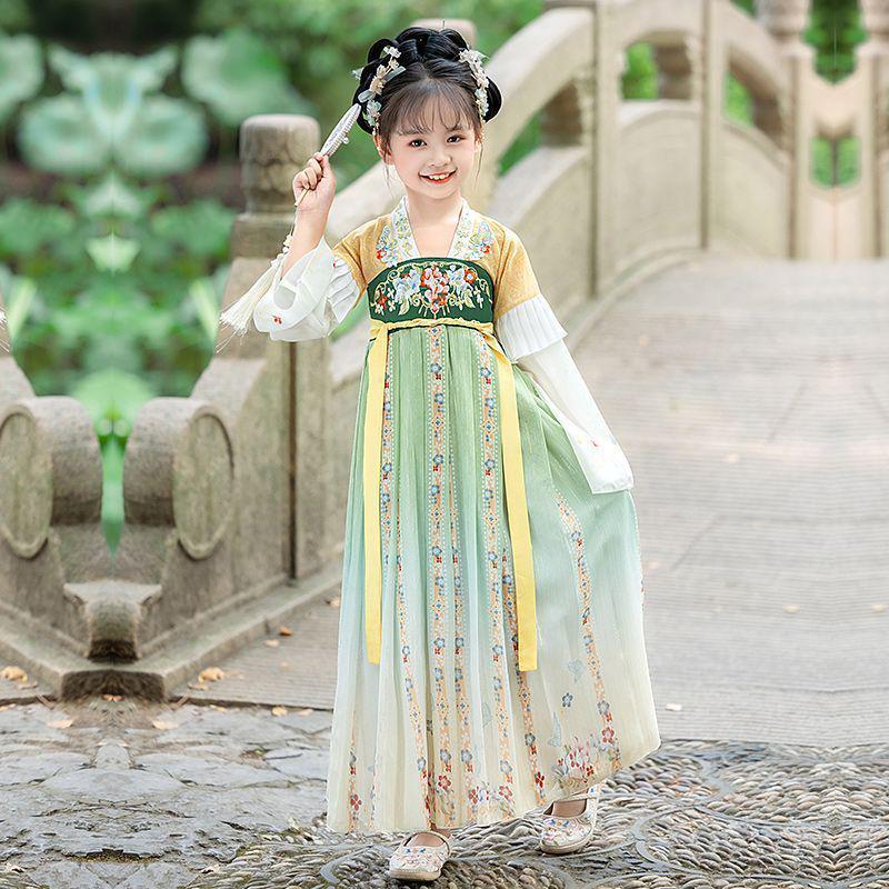 2025 Hanfu & Tang Suit: National Style Long-Sleeved Fairy Costume for Kids - Spring/Autumn Collection