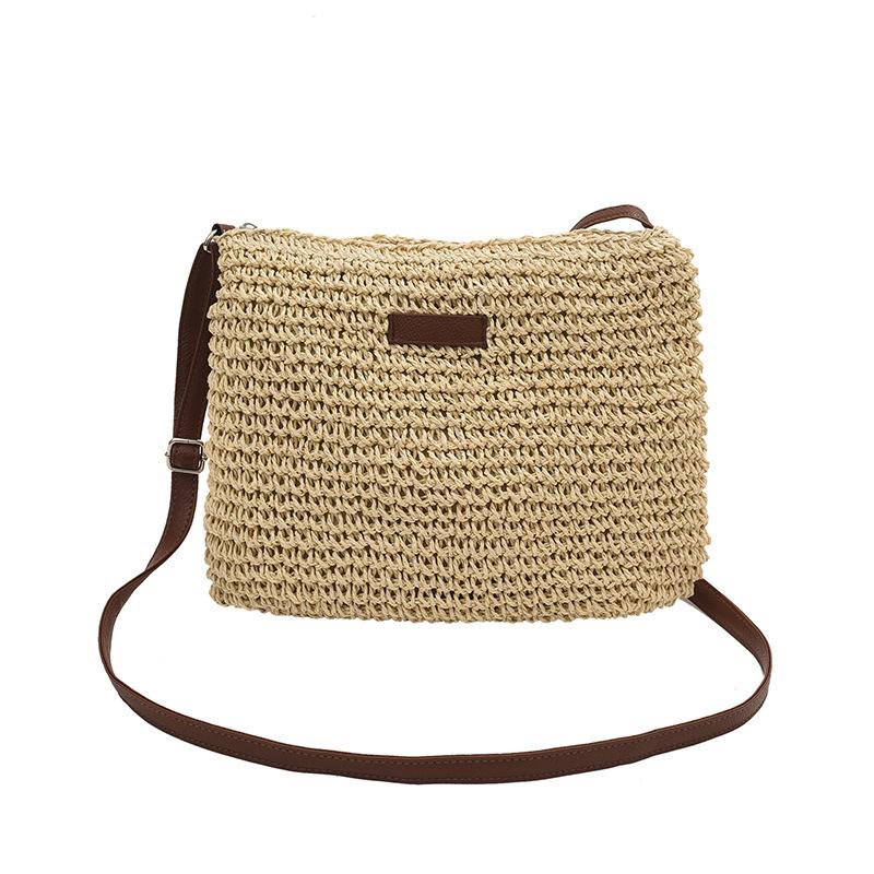 Nischen-Webstrohtasche Damen Frühling und Sommer 2025 neu vielseitige Schulter-Umhängetasche Strandurlaub Strandtasche