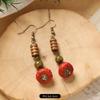 Retro Handmade Plant Fruit Earrings Pine Cone Literature and Art Chinese Medicine Dried Fruit Niche Creative Earrings Women