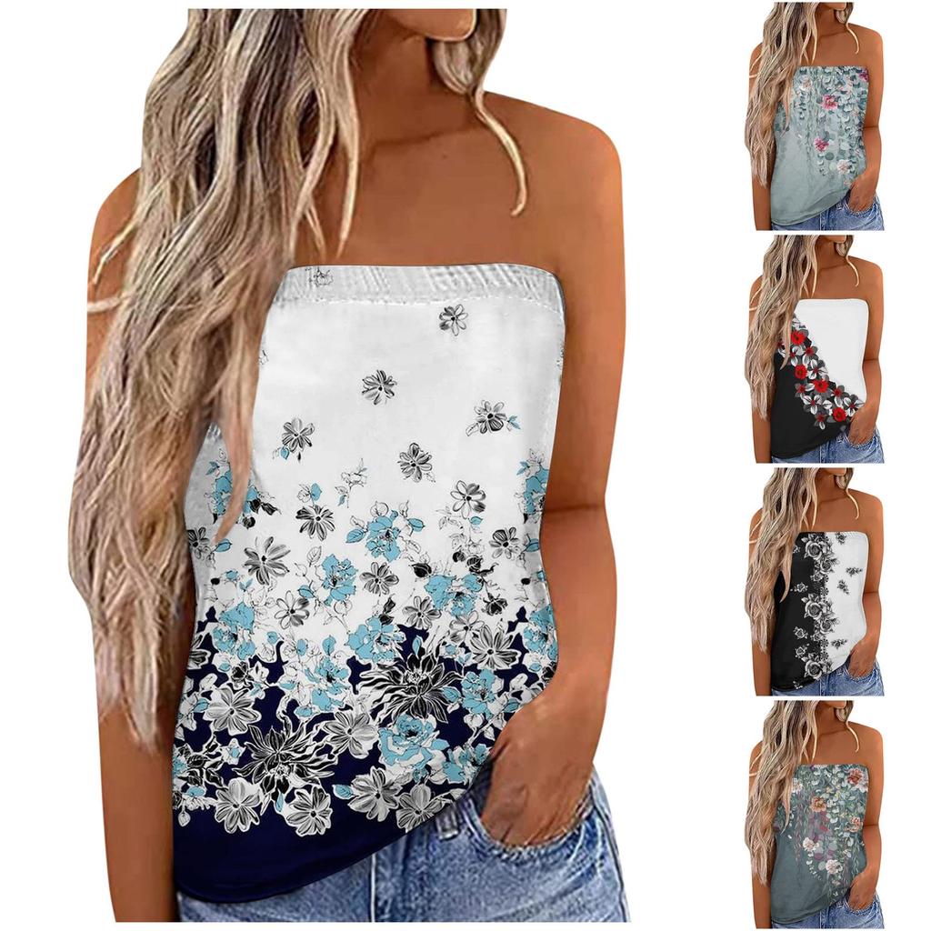 Women's Summer Sexy Tube Top Off Shoulder Sleeveless Tops Strapless    Beach Vest Bandeau  Shirt Backless Sexy Tops