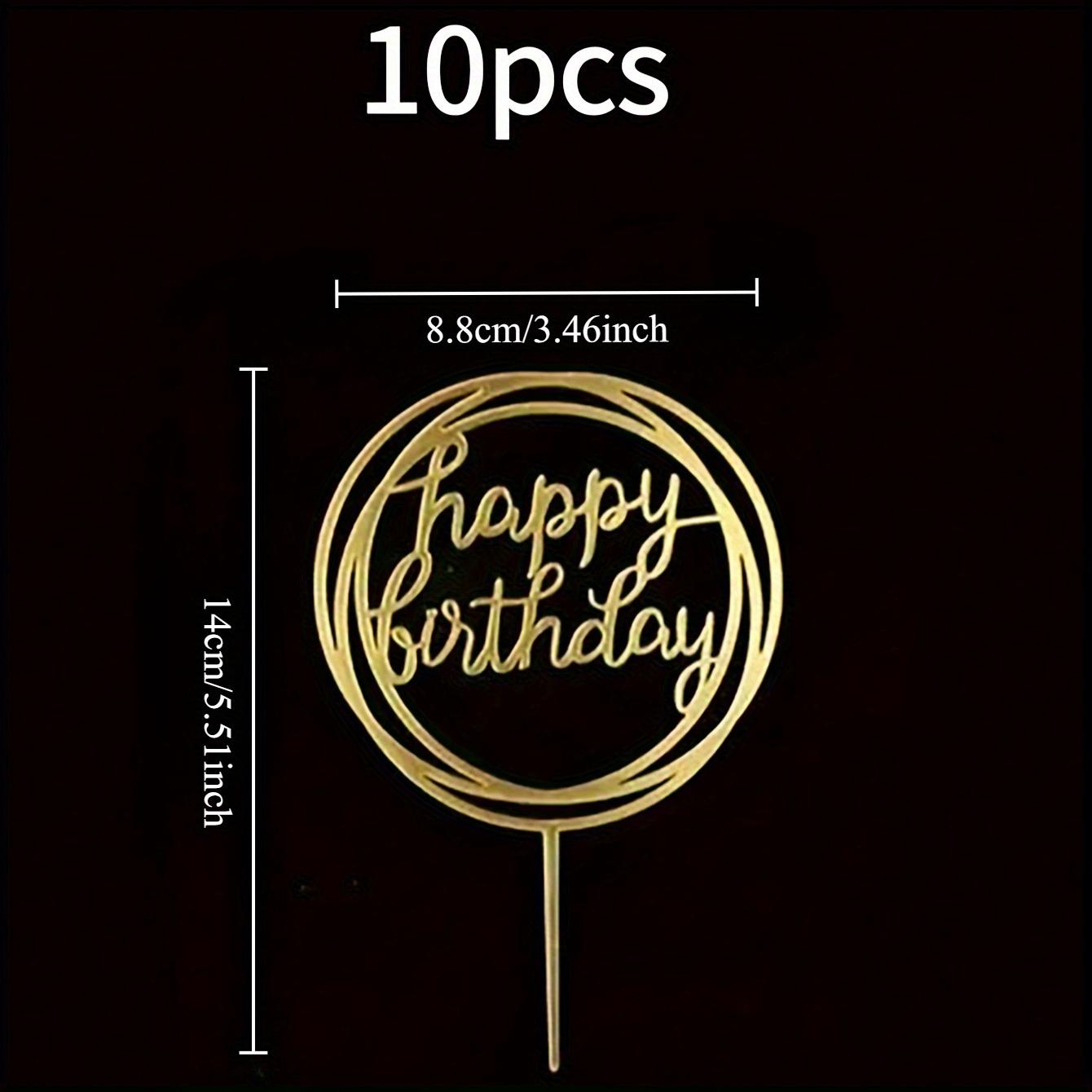 10pcs Happy Birthday Acrylic Cake Toppers Birthday Cake Decorations Party Decoration Supplies for Birthday Party Decoration