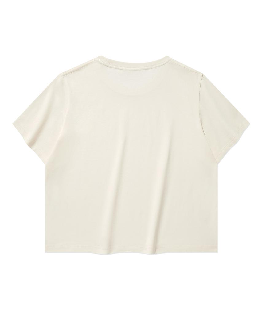 COVERNAT (W) C Logo Crop T-Shirt Ivory