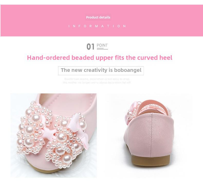 Girls' Princess Leather Dance Shoes - Flat, Single Dress Shoes for Baby and Toddlers