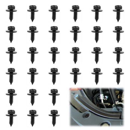 

Hex Head Screws (30-Pack) Tapping Screws, Hex Head Screws, Fasteners with Washers, Bumper Screws for Toyota/Lexus