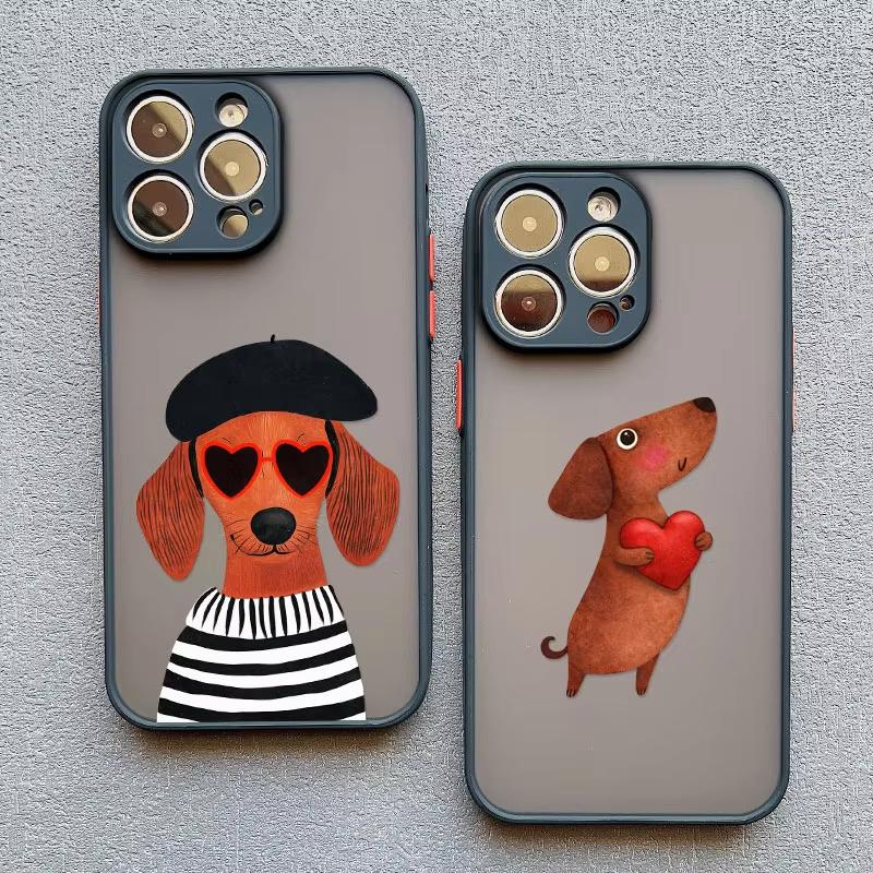Funny Dancing Dachshund Sausage Dog Phone Case For iPhone 17 Pro Max 16 15 Pro Plus 14 13 Mini 12 11 XR XS 16E 17Air Cover