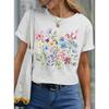 Fashion Women Retro Creative Watercolor Flowers Print T Shirt Funny Casual O-neck Short Sleeves T-shirt Summer Female Tee Shirt