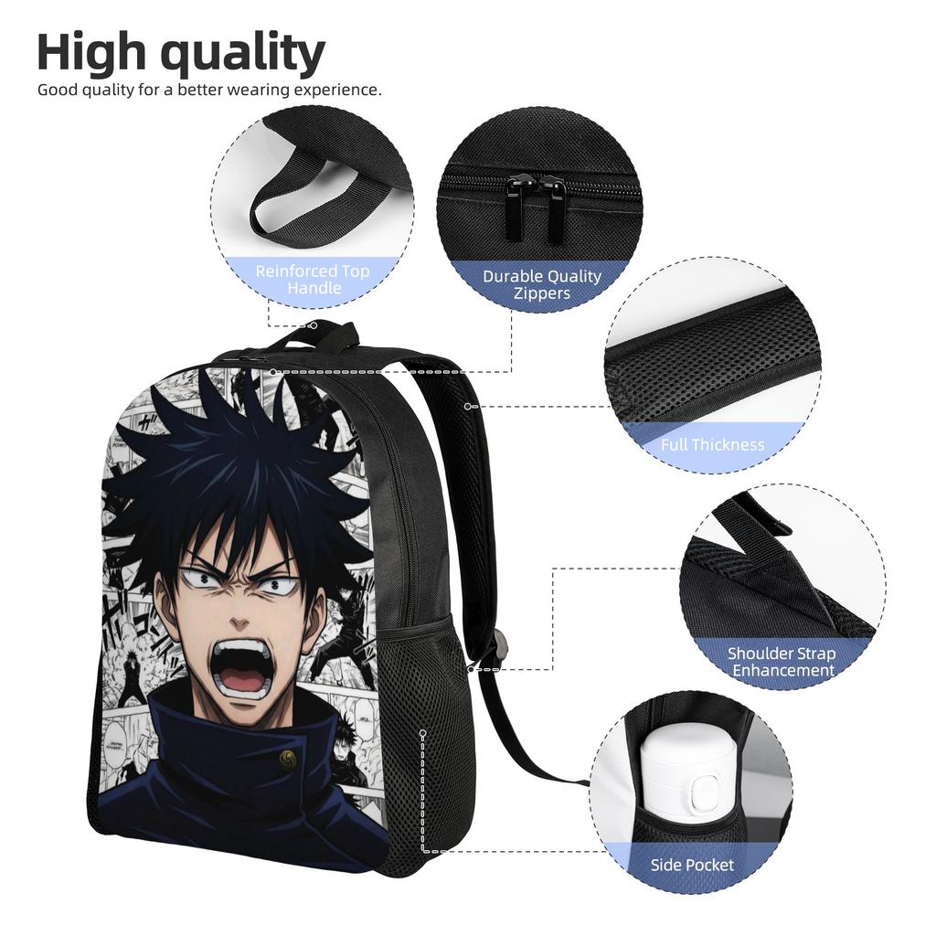 Zaino Megumi Fushiguro J-Jujutsus K-Kaisens Zaini da College Design Studente Grandi Borse Scolastiche Streetwear Zaino