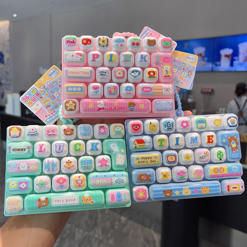 26 Key Keyboard Fidget Toy Stress Release Cute Backpack Pendant Gift for School Students
