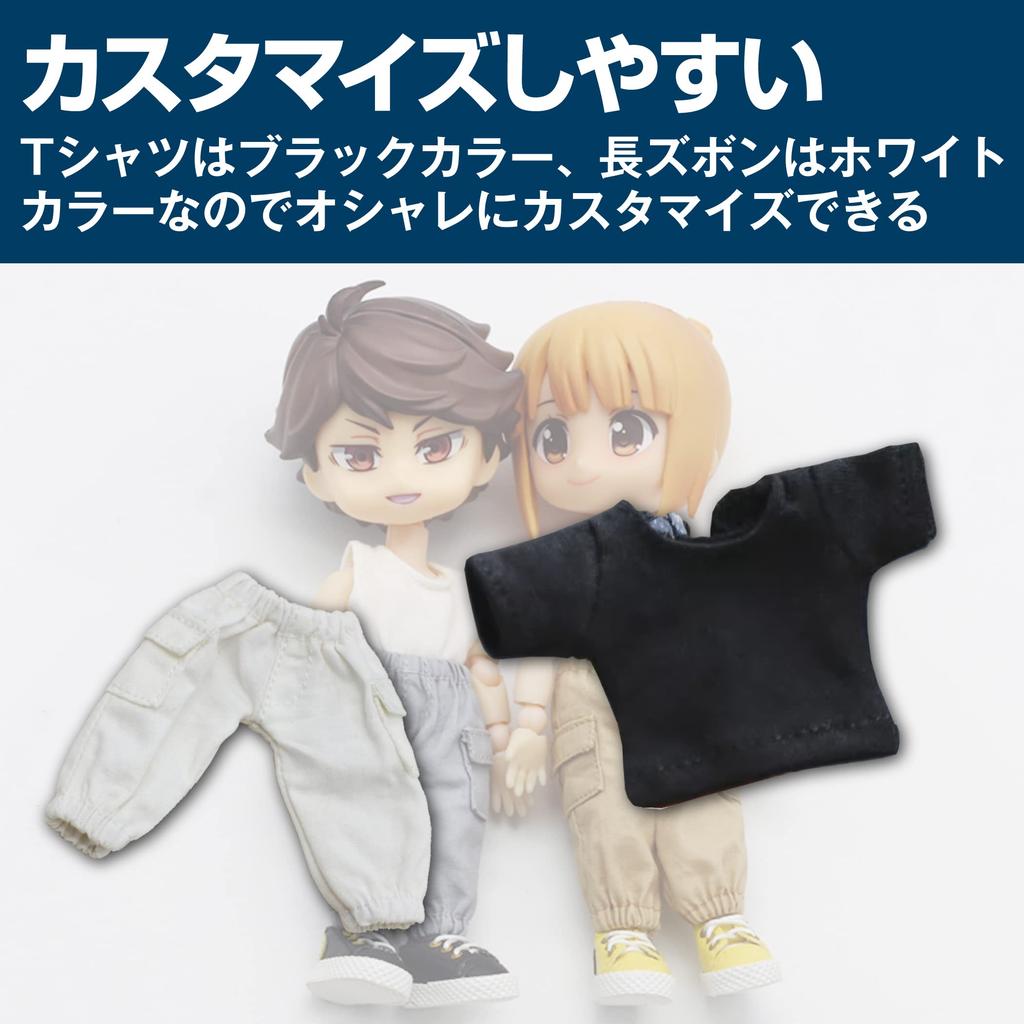 Felimoa Doll Clothes OB11 Exclusive 112 Scale Plain T-Shirt Doll Clothes Set of 1 Top and Bottoms