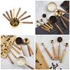 Set of 8 Baking Tool Set Stainless Steel Measuring Cups Measuring Spoons Wood Handle Kitchenwares for Coffee Powder