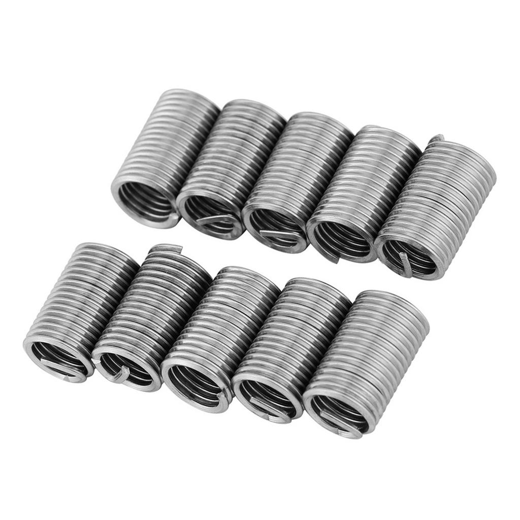 10 Pcs 304 Stainless Steel Wire Screw Sleeve Inserts Thread Repair Kit M8x1.25x3D