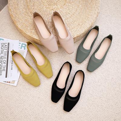 Mocassini Primavera Estate 2024 Scarpe Casual Slip-On Piatte Traforate Scarpe da Ginnastica da Donna in Tessuto a Maglia con Tacco