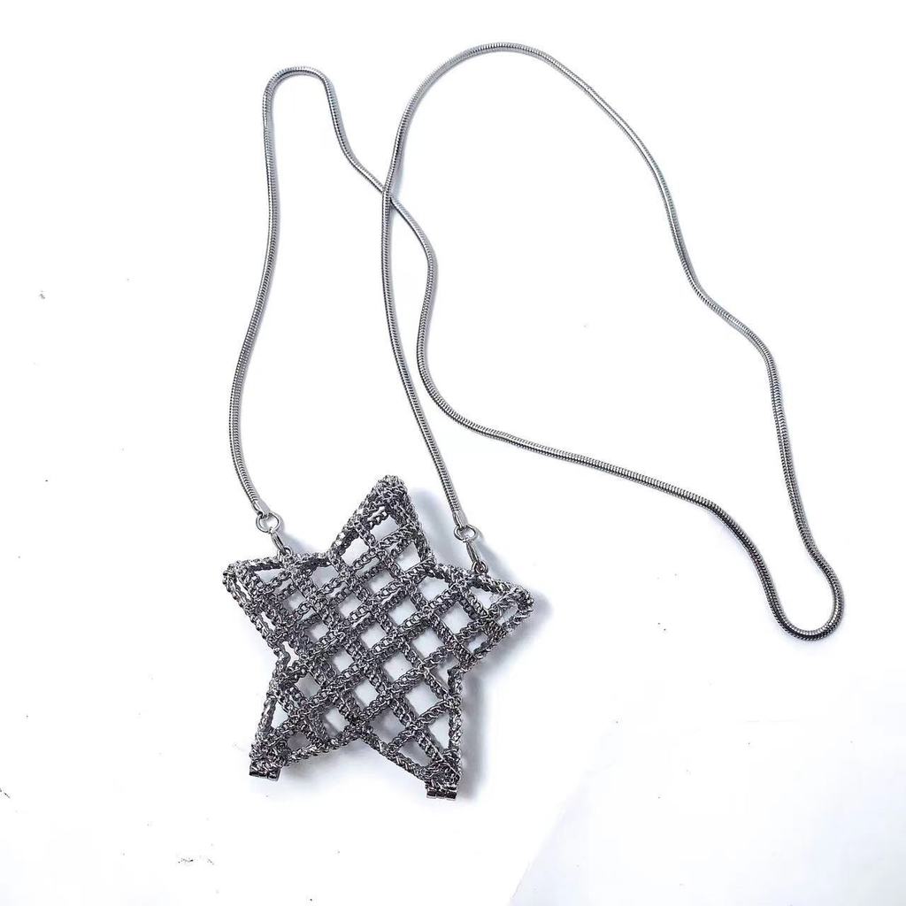 Starry Bag Mini Metal Hollow Diamond Crossbody For Casual Travel
