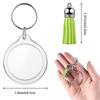 50pcs Fringe Key Rings Blank Photo Frame Keychain Phone Hangings Decoration