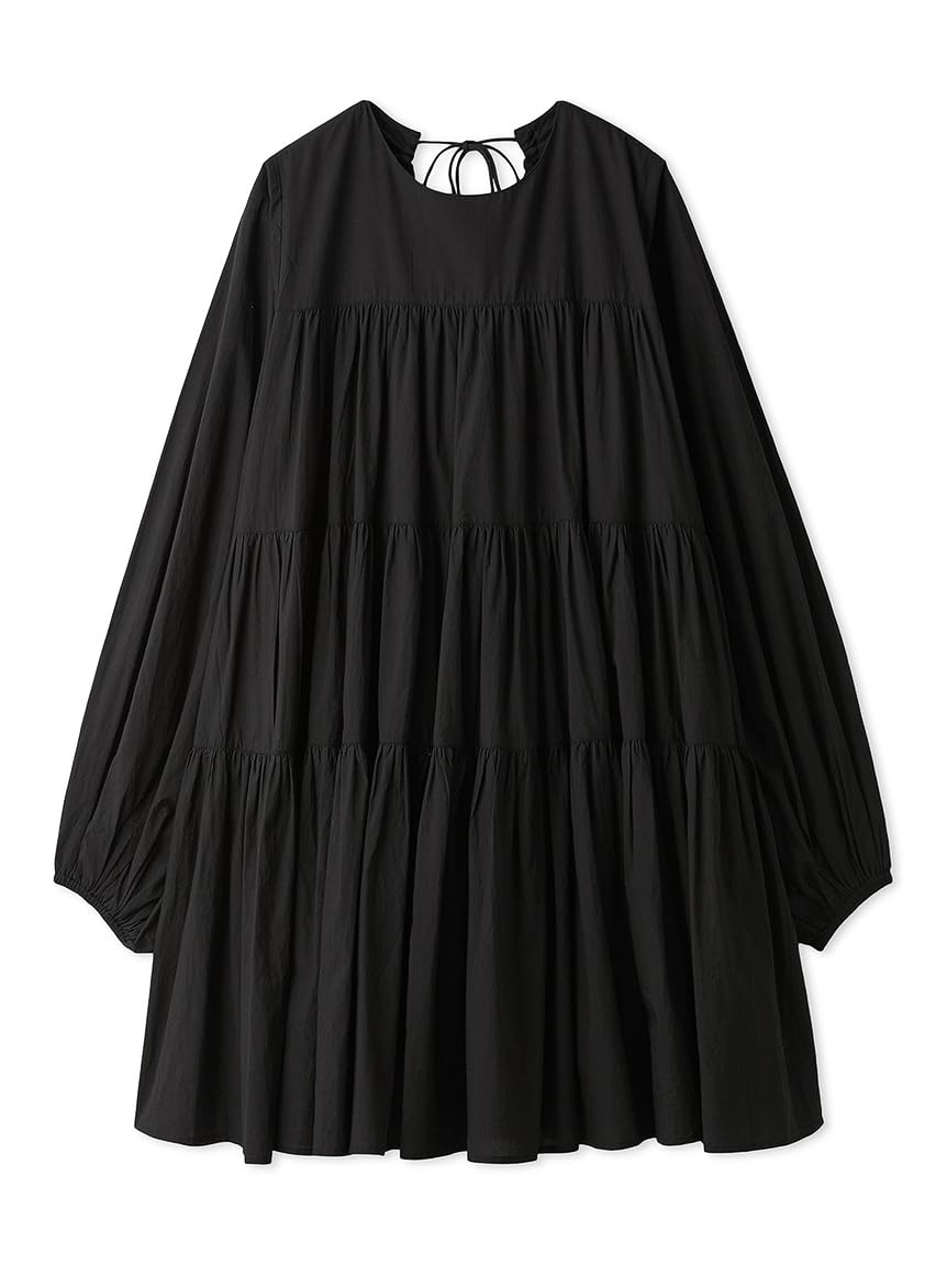 

Emi Cambric Tiered Free Size Dress, 13WFO254020, Women s, Black, чорний