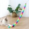 2 Pieces Cats Toy Wand Teaser with Bell Plush Strip Toy Interactive for Indoor Cats Gift for Kitten Playing Exercisin
