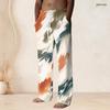 Men S Plus Size Drawstring Waist Blue Gold Marble Print Straight Leg Full Length Beach Pants