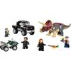 LEGO Jurassic World Triceratops Truck Ambush Building Set Toy for Kids Age 7 and Up