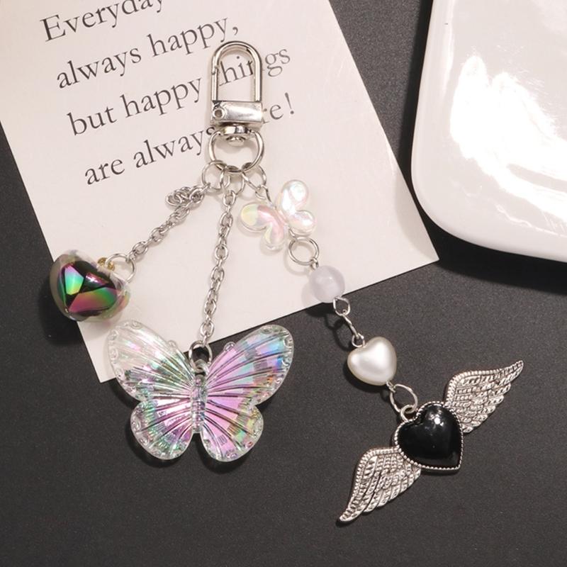 Trendy Phone Lanyard Angel Heart Keychain Pendant Durable Phone Strap Portable Phone Jewelry Suitable for Keys Phones
