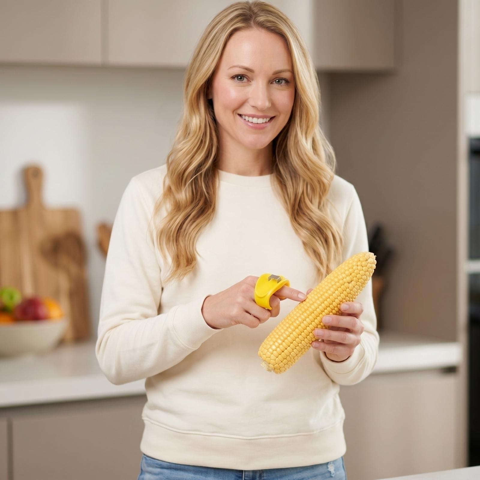 Manual Corn Peeler Ring Style Corn Stripper Corn Kernel Remover Handheld Corn Shaver Corn Separator Tool for Easy Corn Kernel Removal One Size жёлтый