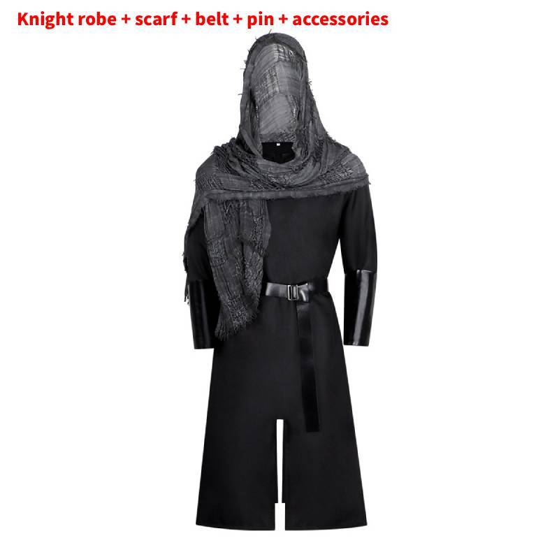 Medieval Knight Cosplay Costume With Hood For Fantasy Role Play And Halloween