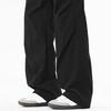 Men's Baggy Trousers Spring Summer Drawstring Waist Cargo Pants Solid Color Wide Leg Trousers for Street Travel Office