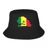 Custom Senegal Map Flag Bucket Hat Unisex Women Senegalese Proud Outdoor Sun Summer Camping Fishing Cap