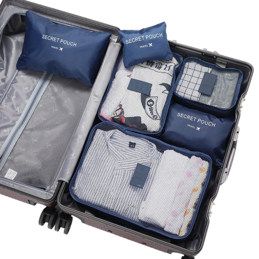 6 ks/sada Skládací cestovní úložná taška Sada Úspora místa Venkovní balicí organizér Venkovní