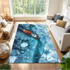 Crystal Clear Lake Boat Non-Slip Home Carpet Design for Office Decor Living Room Gift