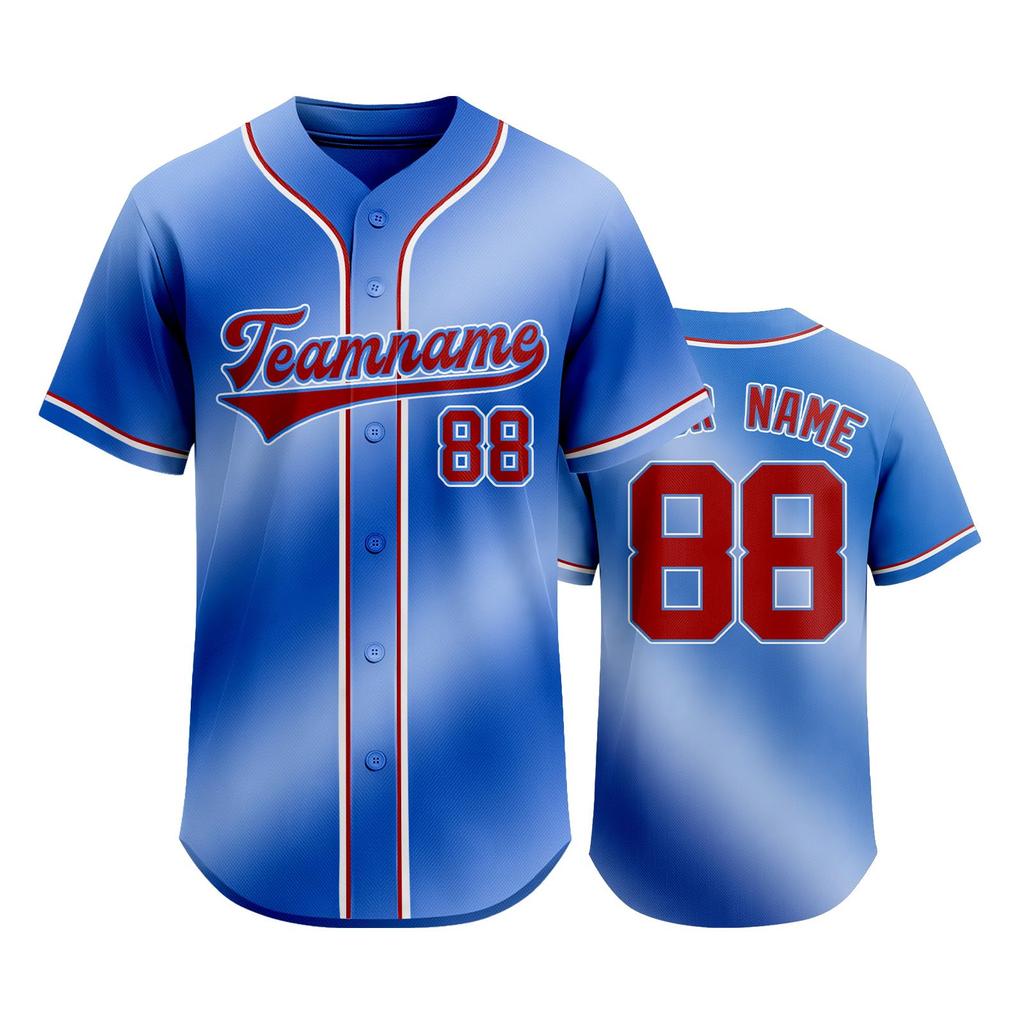 Customizable Baseball Jersey Men Women Button Down Sports Shirt Team Name Number Mesh Fabric Athletic Uniform Top
