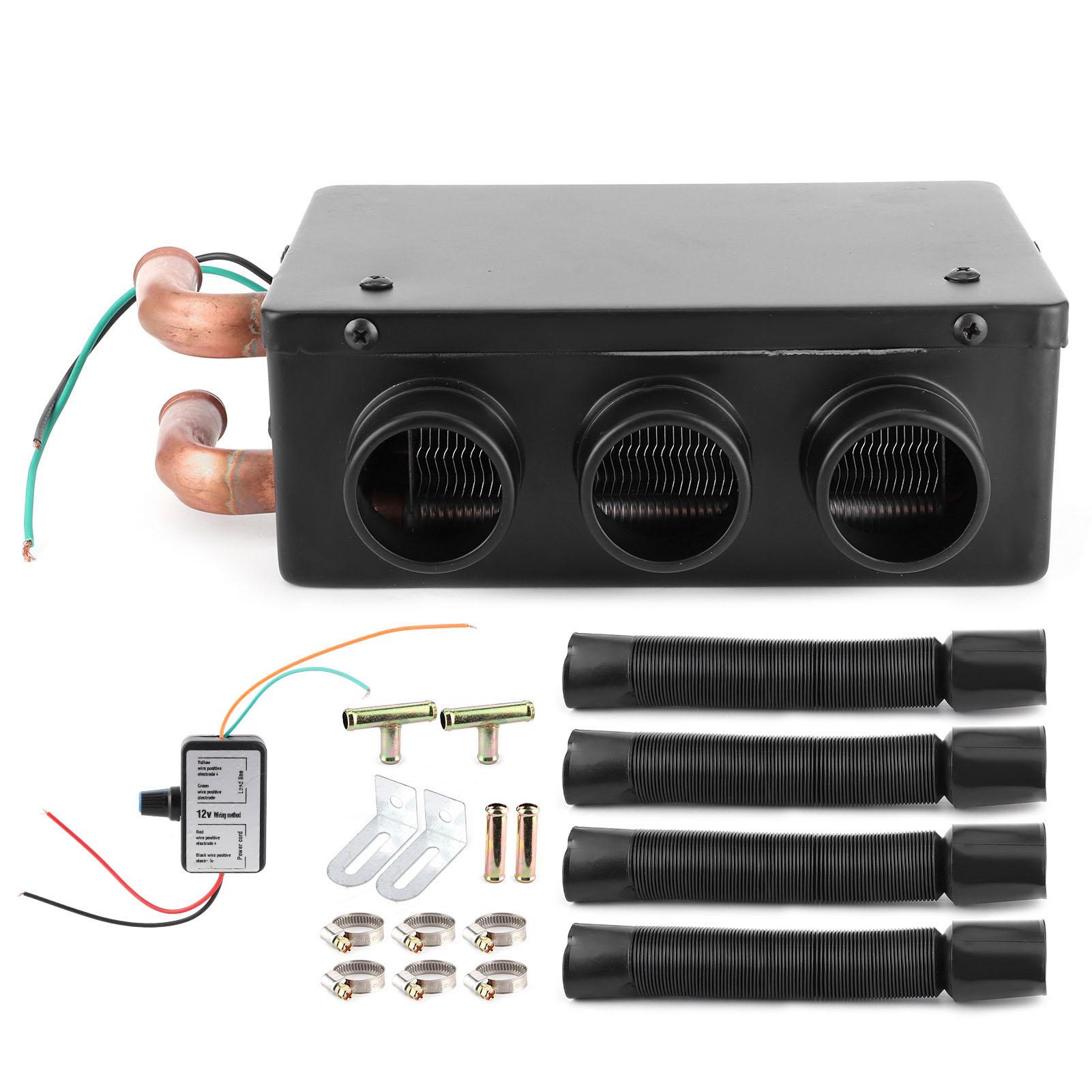 

12 В 50 Вт автомобильный обогреватель с 3 отверстиями, портативный, зимний, быстрый нагрев, удаление наледи, бесшумный автомобильный размораживатель, автоматический подогрев, 12 В автомобильный обогреватель чёрный