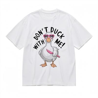 Women's Classic T-Shirt Don’t Duck With Me Cartoon Duck Graphic Cotton