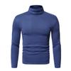 Men's High Neck Fleece Sweatshirt - Solid Color Autumn/Winter Pullover Base Layer T-shirt