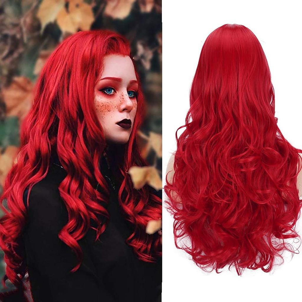 Buy [HO] Women's Red Micro Curl Headgear Wavy Curl Wig Can Be Straightened and Bent at