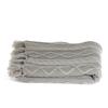 [R2428] - Designer 'Boho' Grey Plaid (knitting) - 120x150cm