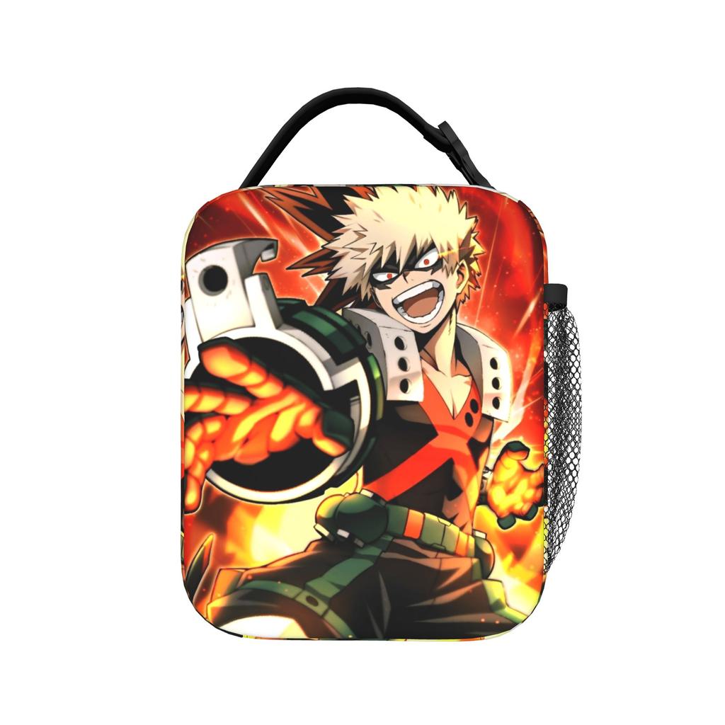 MHA Insulated Lunch Bags Thermal Bag Reusable,Meal Container Boku No Midoriya Leakproof Tote Lunch Box Bento Pouch School