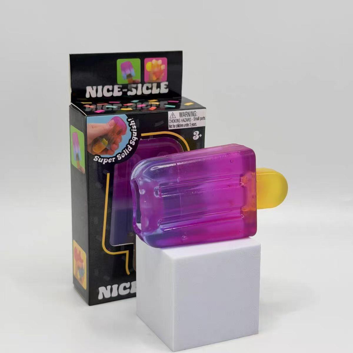 New Popsicle Ice Cream Pinch Music Slow Rebound Decompression Gradual Change Silicone Pinch Toy *2pcs