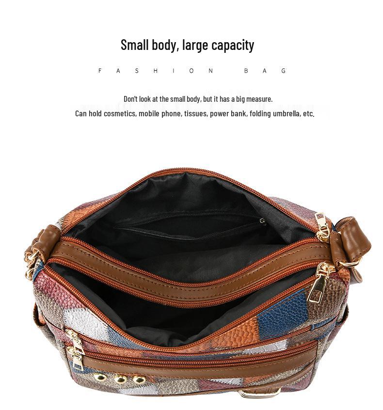 2024 Women's Versatile Multi-Layer PU Shoulder Bag - Large Capacity Crossbody for Moms