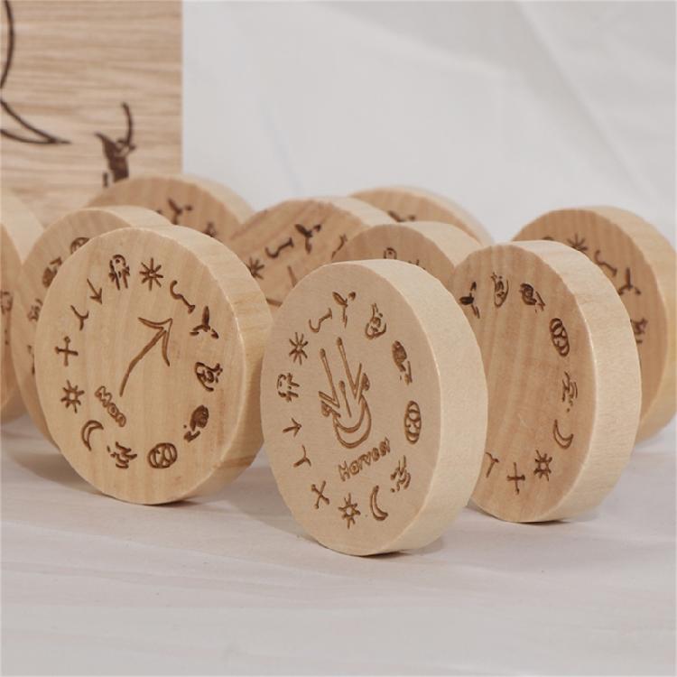 Nordic Rune Wood Set Rune Set Rune Stones Rune Tarot Card Rune Stones Set